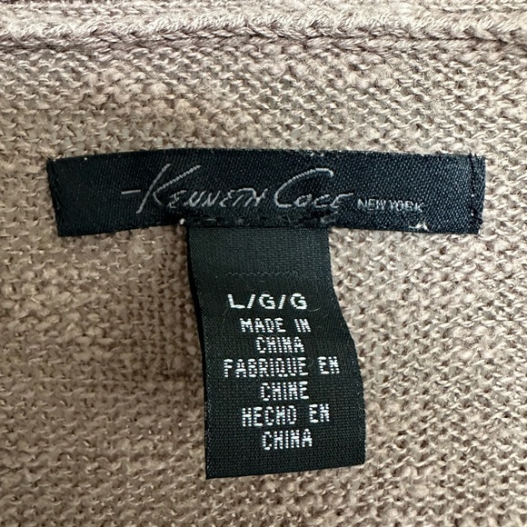 Kenneth Cole New York Knit Open Cardigan Shawl Collar Sweater Brown Size L - Picture 7 of 12